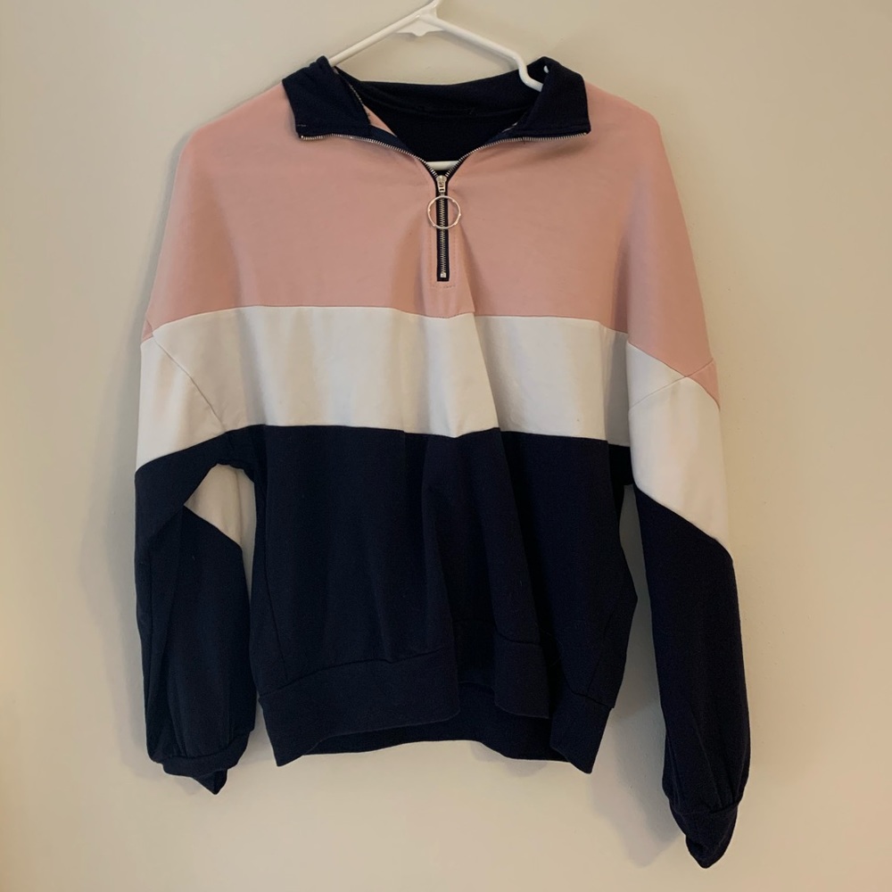 Shein Tri Color Quarter Zip